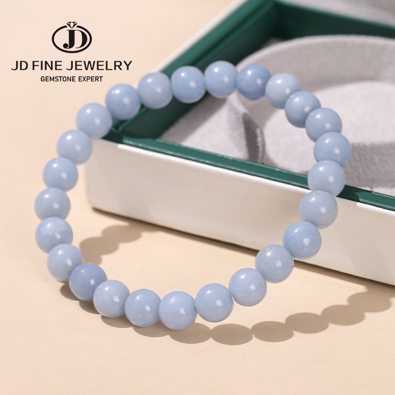 JD Natural Stone Blue Angelite - Yoga Fitness Tracker ulasan dan harga