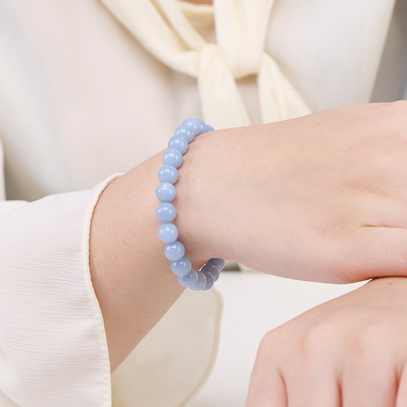 JD Natural Stone Blue Angelite - Yoga Fitness Tracker ulasan dan harga