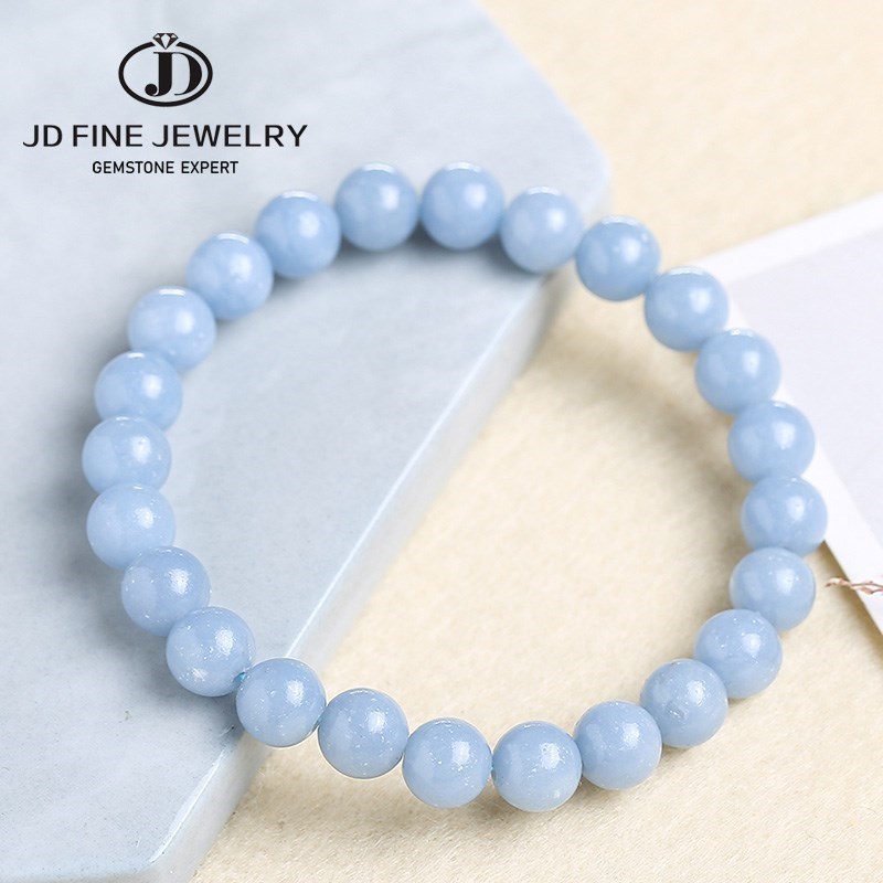 JD Natural Stone Blue Angelite - Yoga Fitness Tracker ulasan dan harga