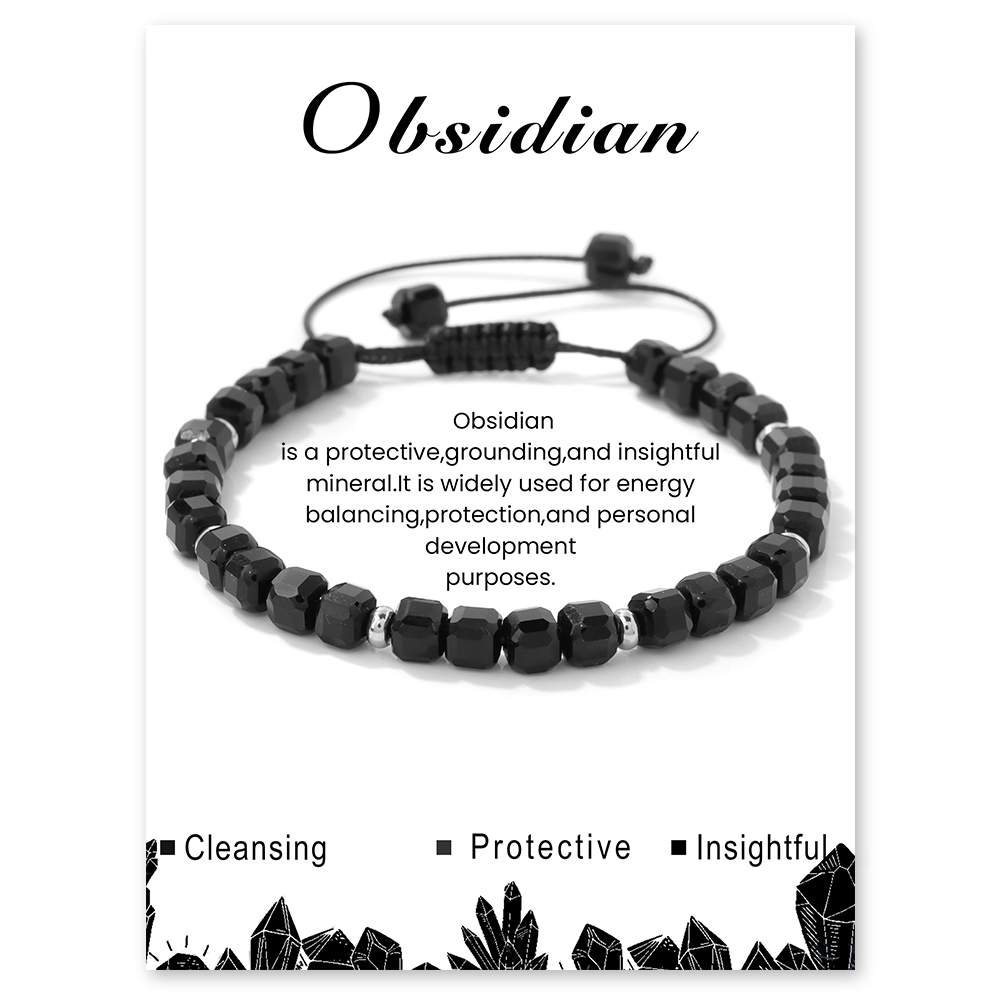 Natural Stone Obsidian Bracele - Yoga Fitness Tracker ulasan dan harga