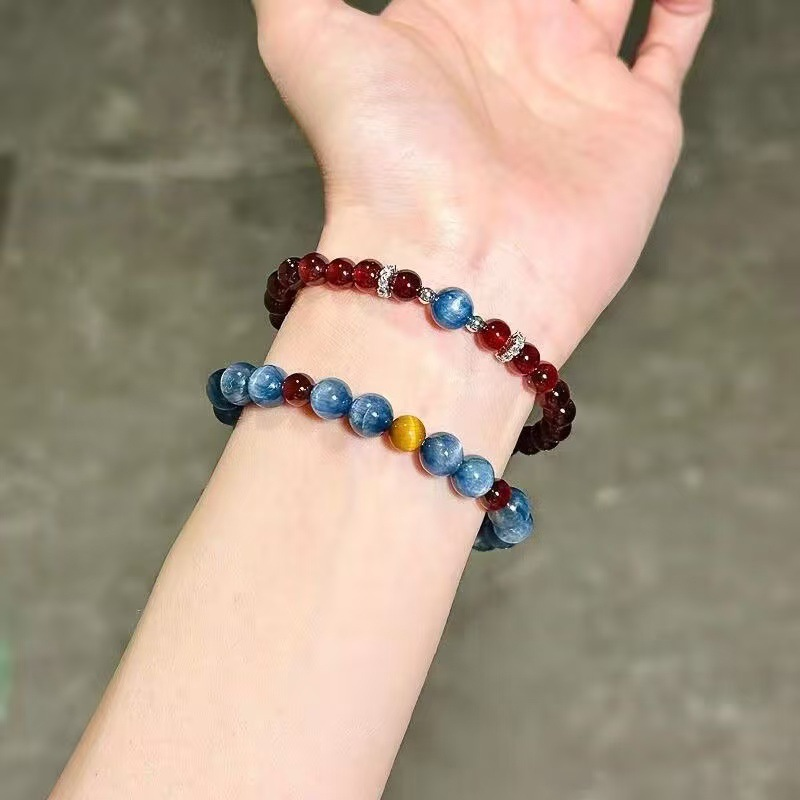Garnet Kyanite Beaded Bracelet - Yoga Fitness Tracker ulasan dan harga