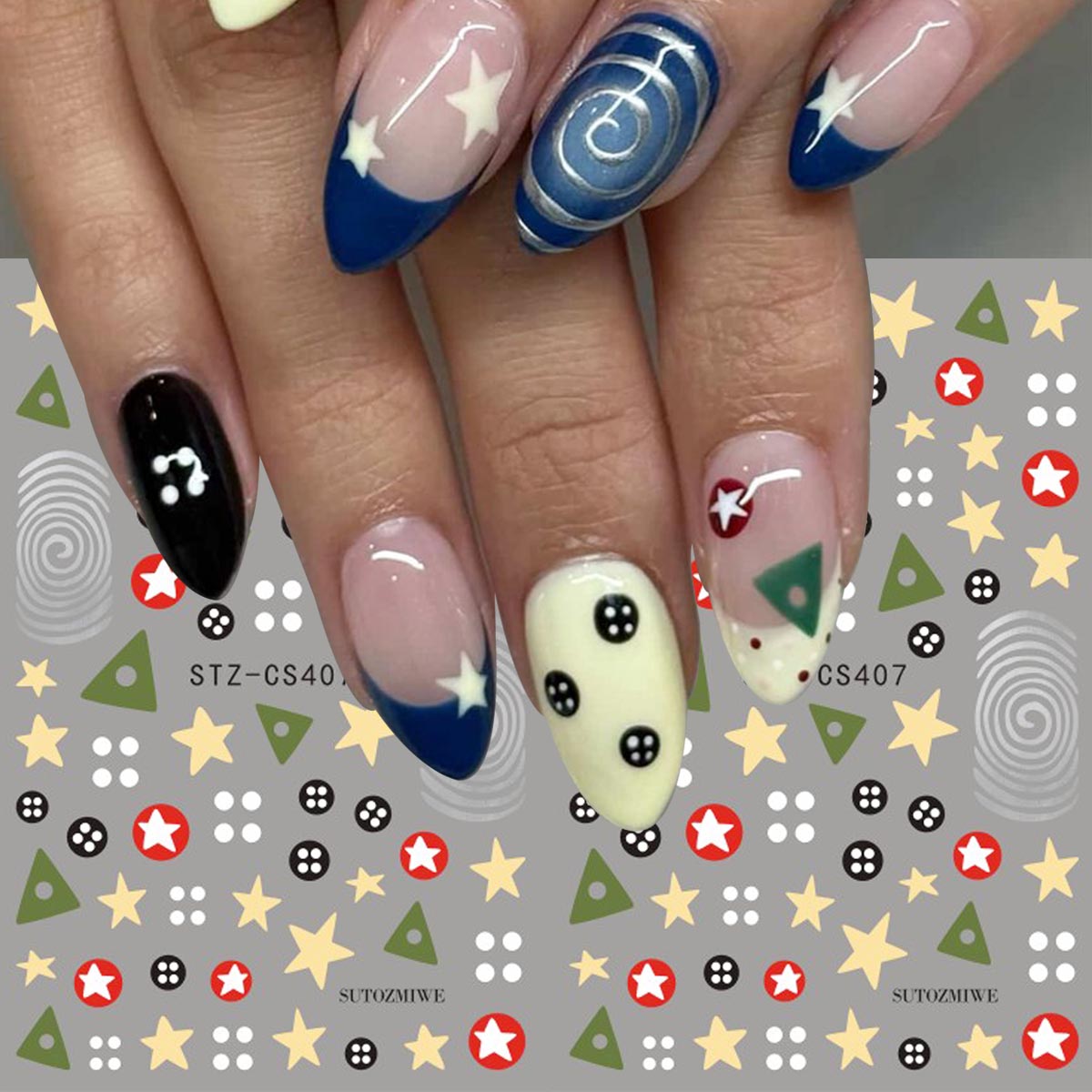 2pcs Y2K Retro Coraline Nail A - Core Slider ulasan dan harga