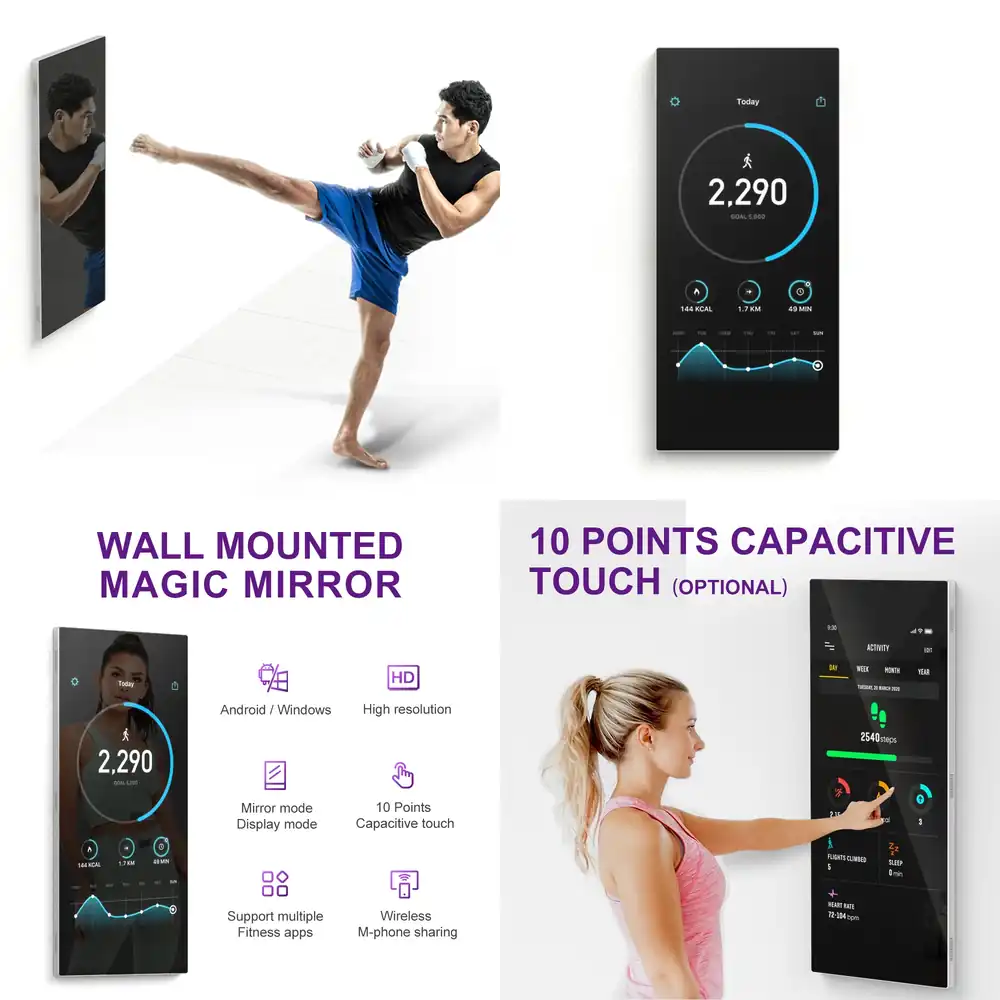Wall Mounted Interactive Mirro - Yoga For Fitness App ulasan dan harga