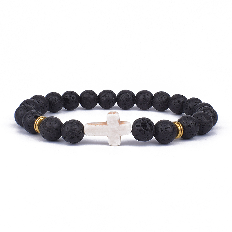 Trendy Jesus Cross Charm Blue  - Yoga Fitness Tracker ulasan dan harga