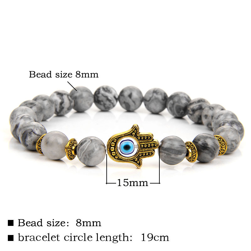 Natural Stone Men Bracelet Fas - Yoga Fitness Tracker ulasan dan harga